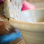 Nic Collins and Sabine Nemet in their pottery 2016